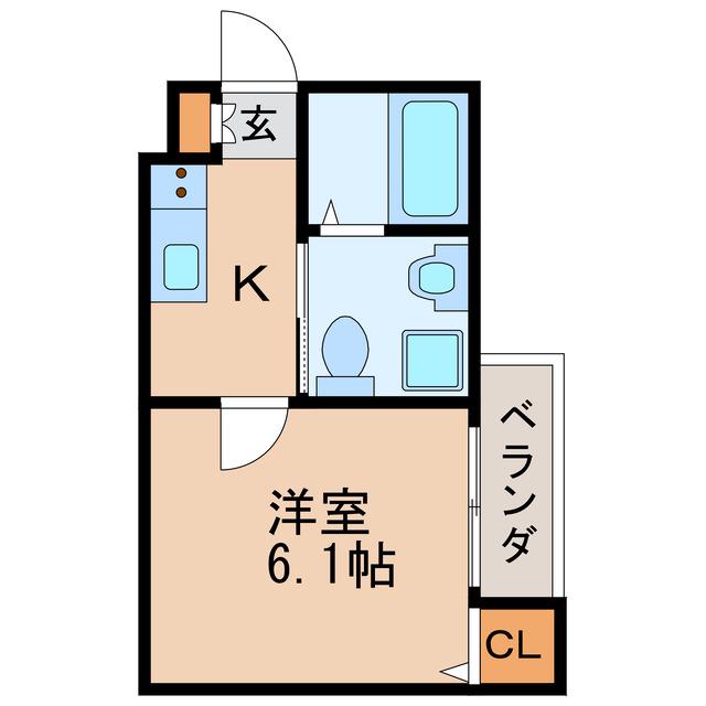 SMILE栄(1K/3階)の間取り写真