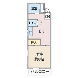 サンライズII(1DK/2階)の間取り写真
