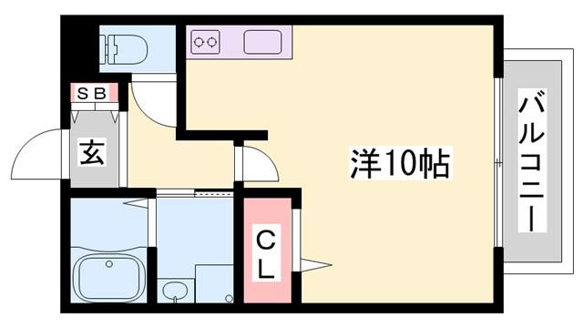 ジュネス清水(ワンルーム/1階)の間取り写真