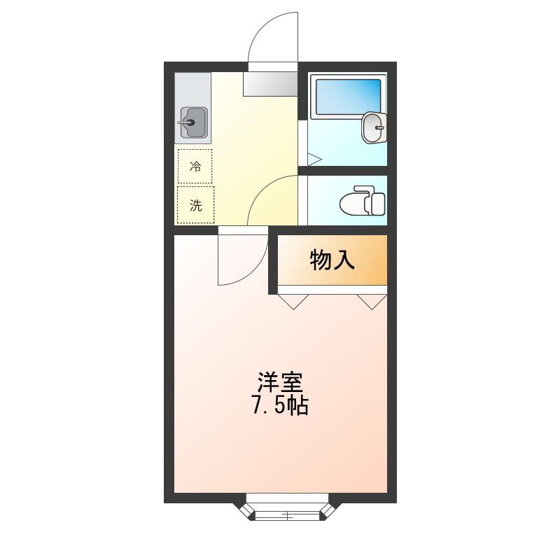 アメニティーコーポ310(1K/2階)の間取り写真