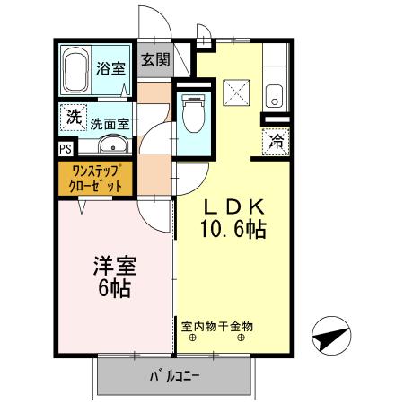 メゾンドコンフォート(1LDK/1階)の間取り写真