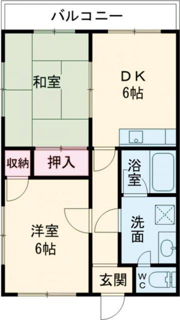 ベルメゾンK(2DK/3階)の間取り写真