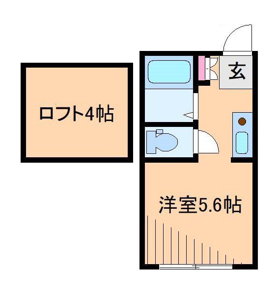ソレイユ(ワンルーム/2階)の間取り写真