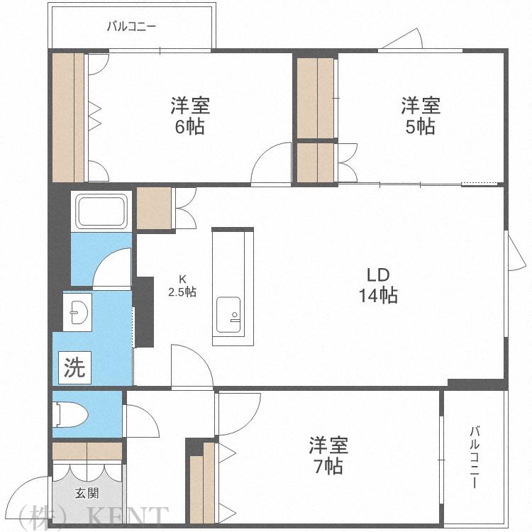S-RESIDENCE神宮前(3LDK/2階)の間取り写真