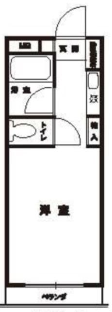 ＪＲ青梅線 牛浜駅 徒歩6分 4階建 築34年(ワンルーム/4階)の間取り写真