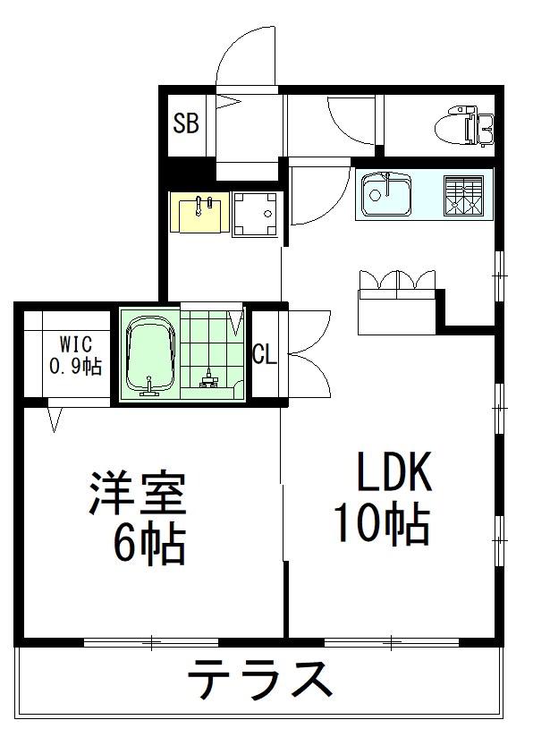 RAFFLES HOUSE(1LDK/1階)の間取り写真