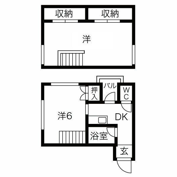 エグゼ高殿(2DK/3階)の間取り写真