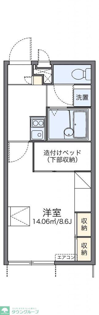 レオパレスフィオーレ(1K/1階)の間取り写真