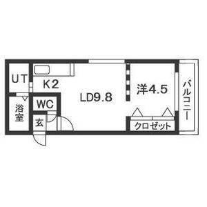 ガーデンテラス(1LDK/4階)の間取り写真