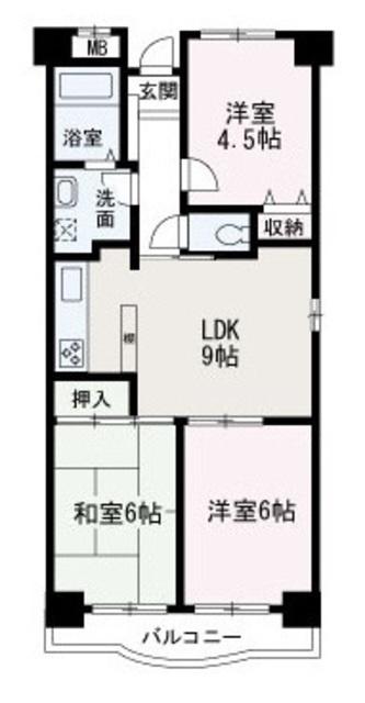 ウィステリア(3LDK/4階)の間取り写真