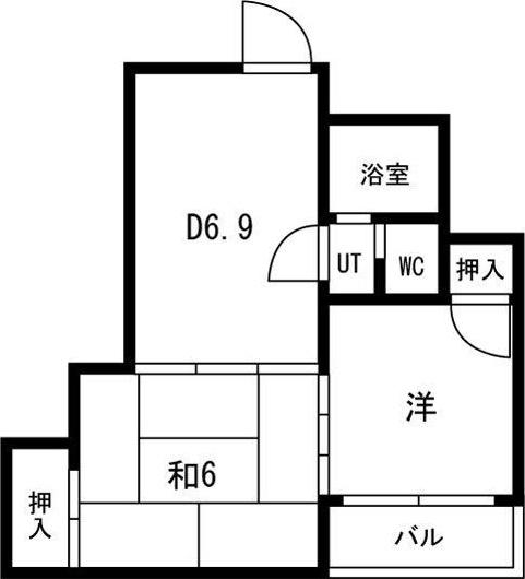 JPレジデンス大阪イースト2(2DK/1階)の間取り写真