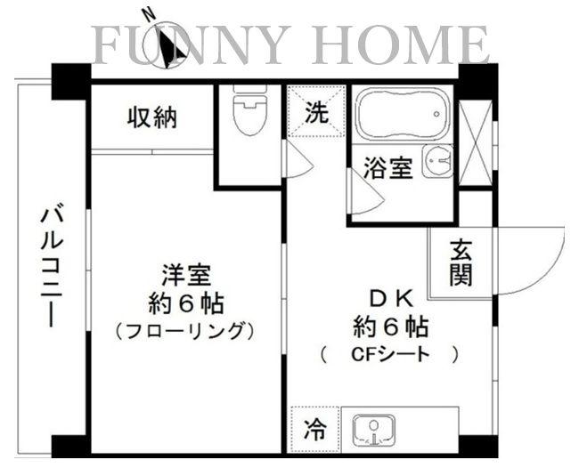 クレサント松陰(1DK/3階)の間取り写真