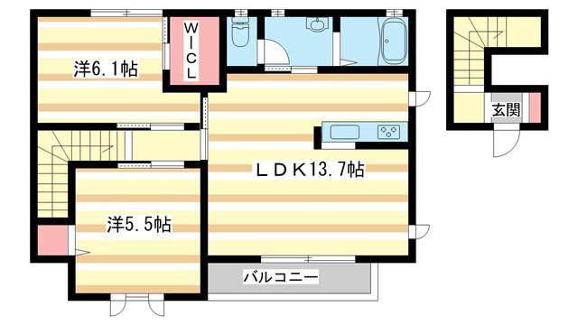 POSTAI(2LDK/2階)の間取り写真