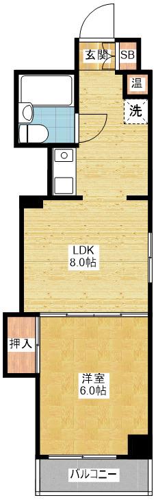 メゾンパール泉(1LDK/2階)の間取り写真