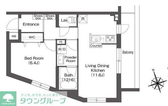 AIFLAT方南町(1LDK/4階)の間取り写真