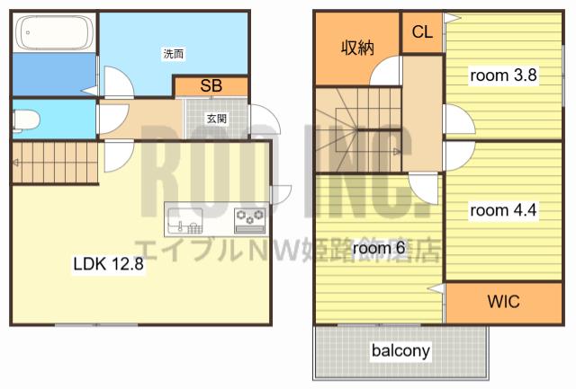 CASAサウス(3SLDK/2階)の間取り写真