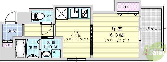 グレースTM(1DK/7階)の間取り写真