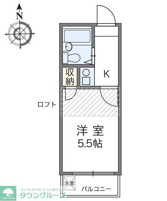 グリーンハイツ(1K/2階)の間取り写真