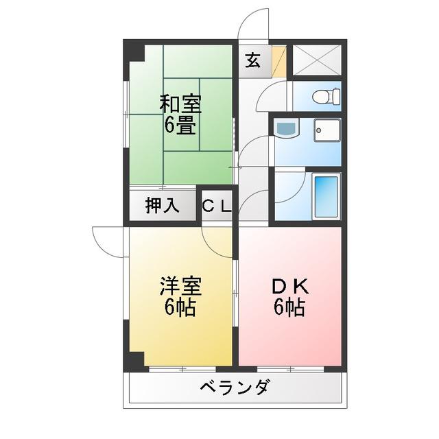 サンステージ21(2DK/4階)の間取り写真