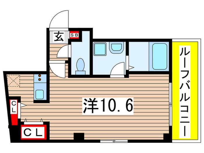 プラージュ東千葉(ワンルーム/7階)の間取り写真