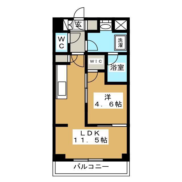レジディア千駄木(1LDK/2階)の間取り写真