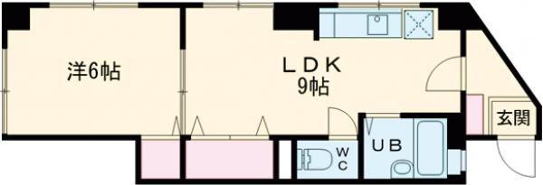 天満マンション(1LDK/5階)の間取り写真