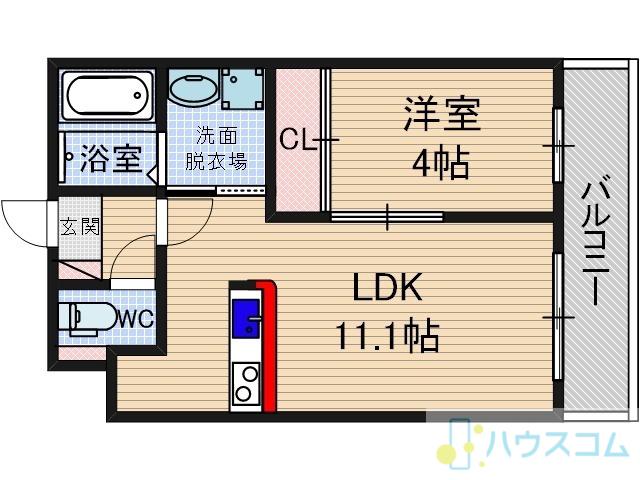 ヴァーダントM(1LDK/1階)の間取り写真