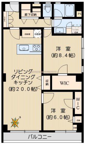 小石川ハウス(2LDK/5階)の間取り写真
