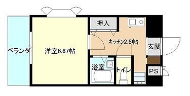ホワイトパレス万年青(1K/2階)の間取り写真