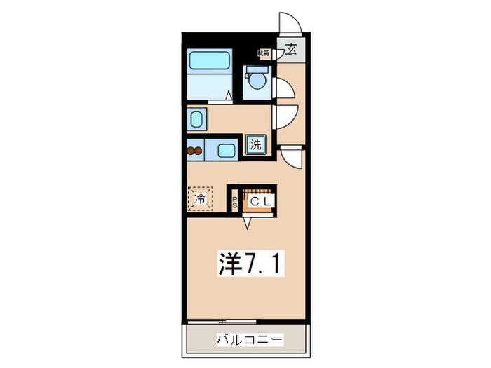 リブリ コンソラトゥール(ワンルーム/2階)の間取り写真