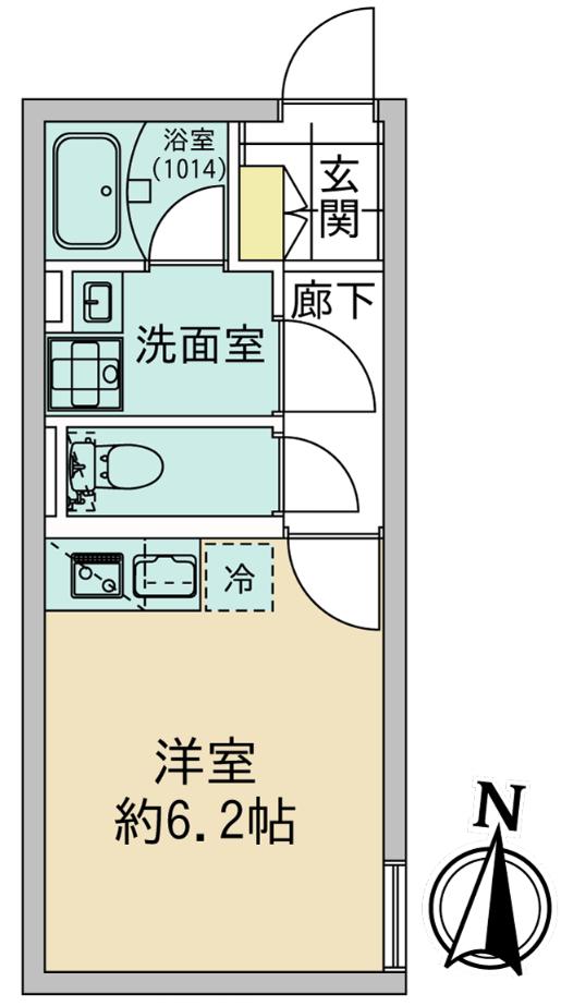 FOLSCLASS池上(ワンルーム/1階)の間取り写真