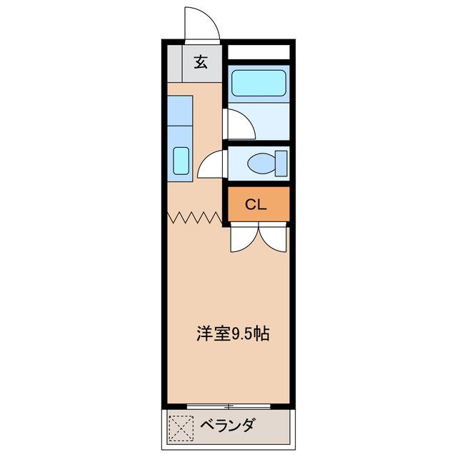 江戸橋ロイヤルハイツ(ワンルーム/4階)の間取り写真