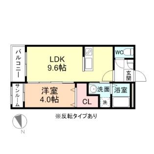 ドリーム18(1LDK/3階)の間取り写真