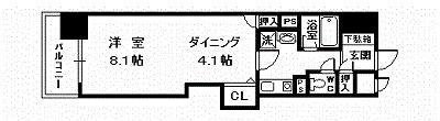 朝日プラザ旭川5条通(1DK/9階)の間取り写真