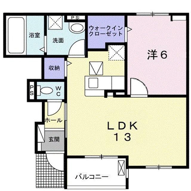 コンコードA(1LDK/1階)の間取り写真