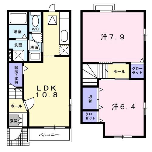 ファーストリバーサイド(2LDK/1階)の間取り写真