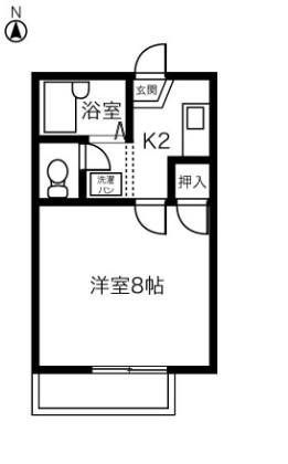 ハイツ岡本I(1K/1階)の間取り写真