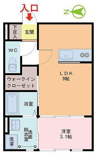 KEMMEL(1LDK/1階)の間取り写真