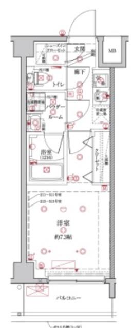 クレイシア板橋本町(1K/4階)の間取り写真