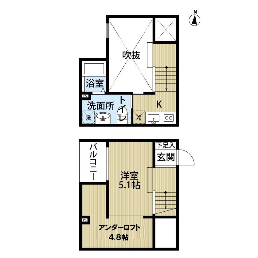 タウリス(1K/1階)の間取り写真