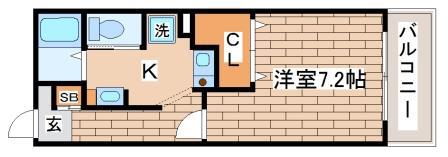 西神糀台ミオ(1K/1階)の間取り写真