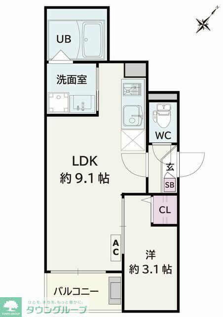 JACK IMANARII(1LDK/2階)の間取り写真