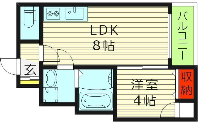 エフアセシアホーゲル(1LDK/2階)の間取り写真