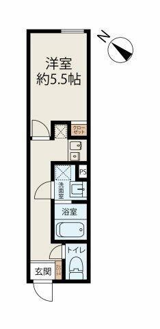 モンソレイユ方南町(1K/4階)の間取り写真