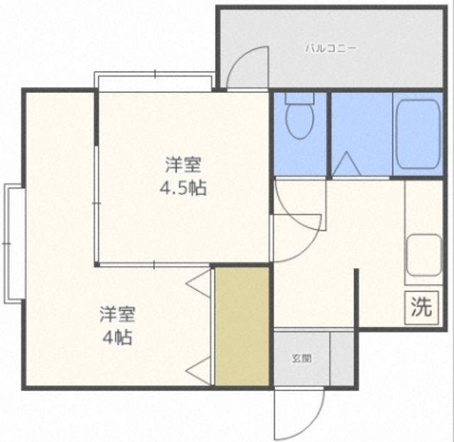 VIP薬院(2K/2階)の間取り写真