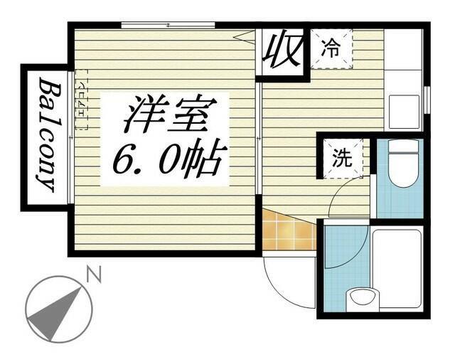 あやハイツ(1K/1階)の間取り写真
