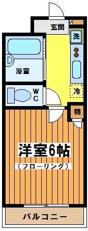 グリーンアベニュー(1K/2階)の間取り写真