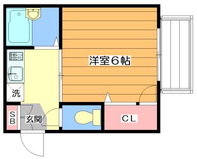 朝日ハイツ(1K/2階)の間取り写真