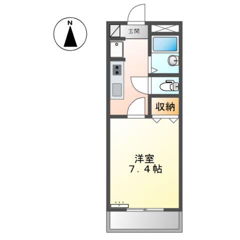 フォレストアオヤマ(1K/2階)の間取り写真