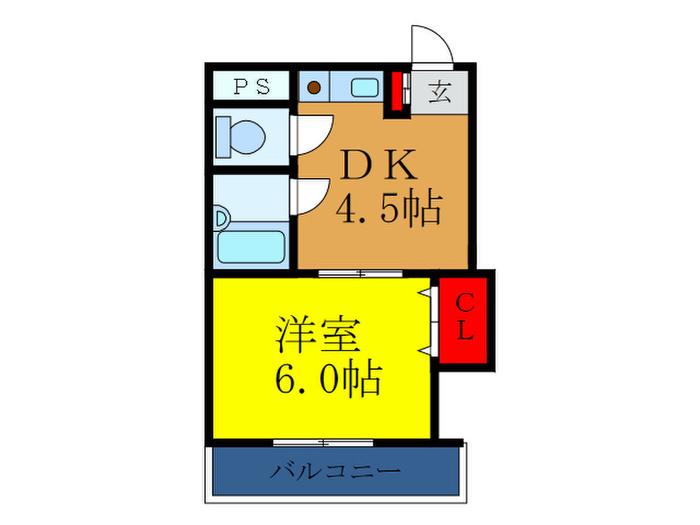 サザン・ヴィレッジ21(1DK/3階)の間取り写真